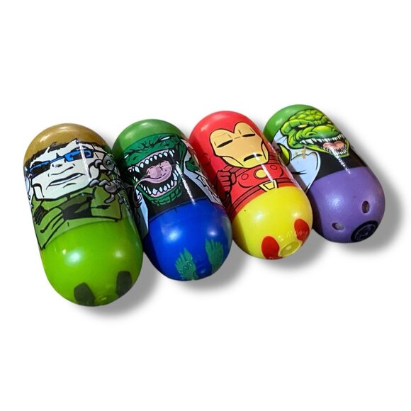 Mighty Beanz Marvel Lot #9 Iron Man #8 Dr Octopus #58 & #77 Lizard 2003 Moose - Picture 2 of 3